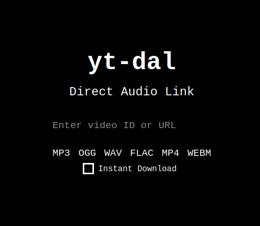 Youtube Direct Audio Link Screenshot